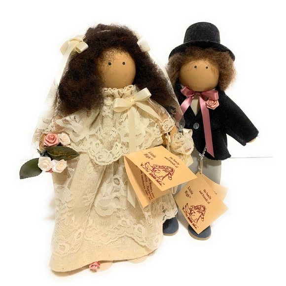 Lizzie High Doll The Wedding  copyright 1987 Wooden Folk Art Bride and Groom - Picture 5 of 8